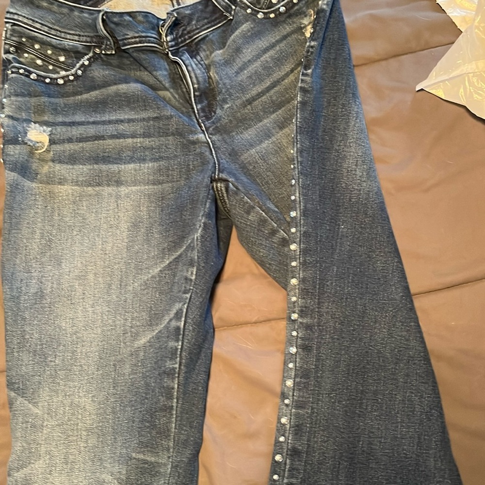 Jeweled skinny jeans